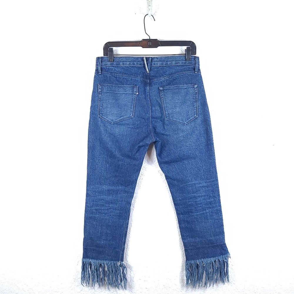 3x1 NYC Fringe Straight Crop Selvedge Jeans Lima Mid Wash - Picture 9 of 14